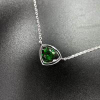 Tsavorite Necklace สร้อยคอซาโวไรท์ พลอยซาโวไรท์แท้สีเขียวสด เนื้อสะอาดมาก ตัวเรือนเป็นทองขาว18k