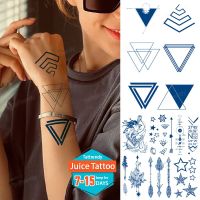 Waterproof Temporary Juice ink Sticker Triangle Star Words Feather Natural Fruit Gel Long lasting Tattoo Art for Men Women Arm Stickers