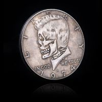 REPLICA Crafts Stray Coin 1974 Kennedy Half Skull Zombie ตกแต่งเหรียญตกแต่งบ้าน-TIOH MALL