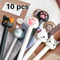 10 Pcs Kawaii Cat Gel Pen Cute Claw Black Ink for Writing Stationery Office School Supplies