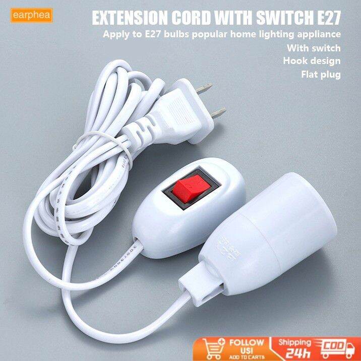 3M 5M E27 Lamp Bulb Holder With Switch LED Light Bulb Extension Socket