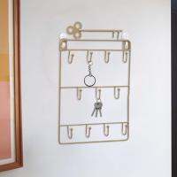 Wall Mounted Key Rack Holder with 11 Hooks for Necklaces Lanyard Picture Hangers Hooks