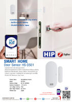 HIP Zigbee Door Sensor รุ่น HS-DS01 เซ็นเซอร์ประตู/หน้าต่าง สัญญาณ Zigbee ***ยอดสั่งซื้อครบ 1,600 บาท สามารถออกใบกำกับภาษีได้