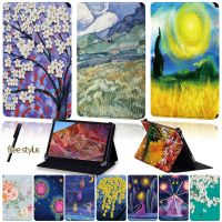 Tablet Case for 8"/8.4"/10"/10.8"Huawei MediaPad M1/M2/M3/M5/M6 Universal Painting Pattern Series Four Corner Folding Cover Case Pipe Fittings Accesso