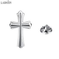 【Fashion house]LAIDOJIN แฟชั่นสีเงินข้ามผู้ชาย Pin ปกเข็มกลัด Pins สำหรับบุรุษเสื้อคอปกขาสตรีหมวกชุดกระเป๋าอุปกรณ์เสริม