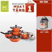 MUA 1 TẶNG 1 Bộ nồi nhà bếp Ceramic hiệu PoongNyun FACPTTặng 1 Hộp cơm giữ