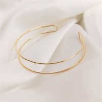 14K Gold Copper wire double strand bracelet hand bead winding diy bottom bracelet double ring bracelet accessories Beads