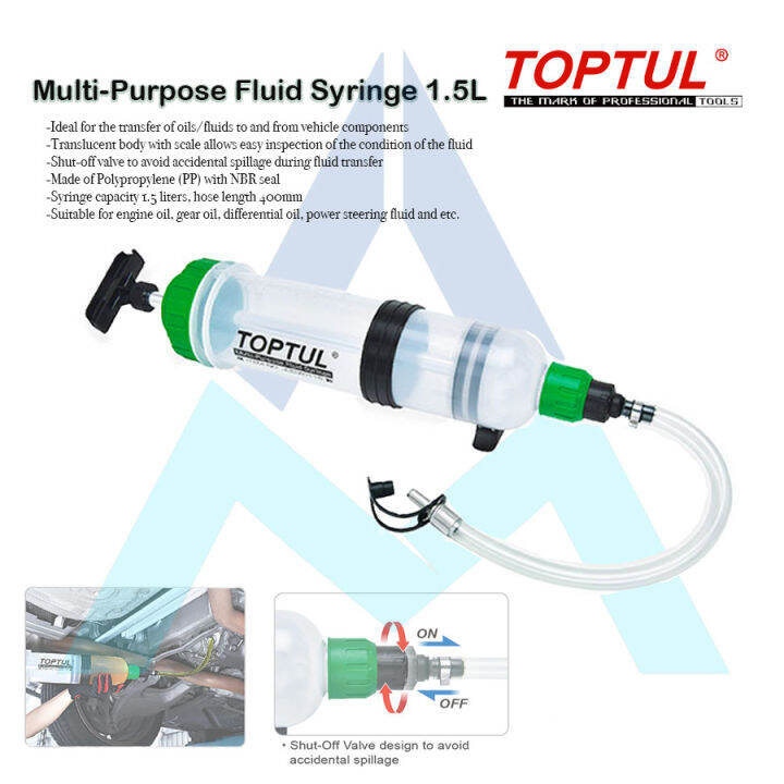 Fluid Transfer Syringe 1.5L TOPTUL MultiPurpose Fluid Syringe Fluid
