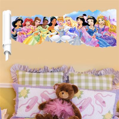 Cartoon Princess Girl Wall Stickers For Kids Rooms PVC Children Wall Decals 3d Kids Bedroom Living Room Decor Children Gift