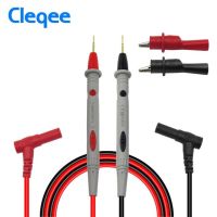 Cleqee ปากกา Probe Multimeter P1502b 4มม. กล้วยทดสอบปลั๊กตะกั่วเข็มแหลมพร้อมสายเคเบิลคลิปหนีบผมปากจระเข้ยาว1ม. 1000V/20a