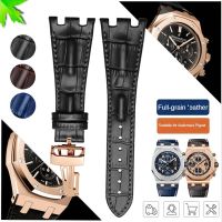 ✚ Cow Leather Watch Strap for AP Royal Oak Offshore Ap15710 15703 15706 26470 26170 26133 26471 26474 Sweatproof Folding Buckle