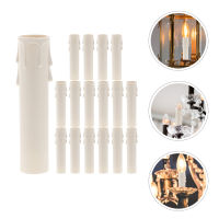 OUNONA 20Pcs Candle Drips Sleeves Chandelier Socket Cover Plastic Covers Tubes for Chandelier Wall Light