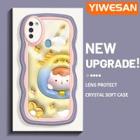 YIWESAN เคสปลอกสำหรับ Samsung กาแลคซี M11 A11ลายการ์ตูนน่ารักสีเหลืองดาวสำหรับเด็กดีไซน์ใหม่ขอบเป็นลอนซิลิโคนเคสโทรศัพท์แบบใสนิ่มสีสันสดใสเคสกันกระแทกเลนส์กล้องถ่ายรูปกันกระแทก