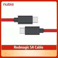 Original สำหรับ ZTE Nubia RedMagic 5A สายเคเบิลข้อมูลเกม1M Red Magic 5A สายเคเบิล USB Type-C ไปยัง USB Type-C วันที่สายเคเบิล Type-C Dual Type-C สายชาร์จเร็วสำหรับ Nubia สีแดง Magic 5สายชาร์จ G-Flash