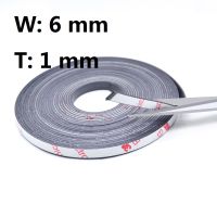 1/10 Meter/lot 6x1 mm or 6x1 mm self Adhesive Flexible Soft Magnetic Strip Rubber Magnet Tape width 10mm