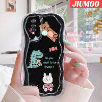 JIUMOO เคส Y5s VIVO Y19ลายการ์ตูนน่ารักจระเข้ขอบเป็นคลื่นป้องกันเลนส์กล้องเนื้อครีมซิลิโคนโปร่งใสเคสมือถือเคสนิ่มกันกระแทก