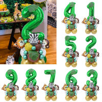 35pcs Jungle Safari Party Animal Digital Balloons Set Kids 1 2 3 4 5 6 7 8 Years Birthday Party Decoration Forest Party Supplies