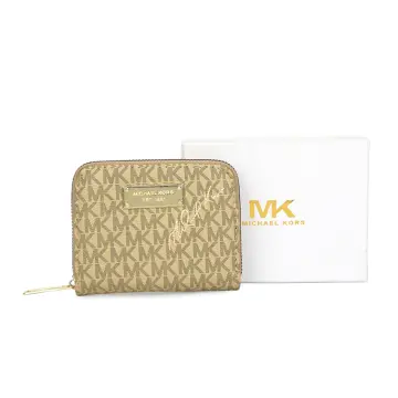 Michael Kors MK Logo Small Zip Around Wallet In Brown Lyst