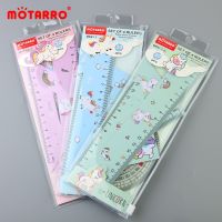 4 in 1 Cute Cartoon Ruler Stationery Set Multifunctional Combination Ruler Ruler Triangle Protractor Drawing