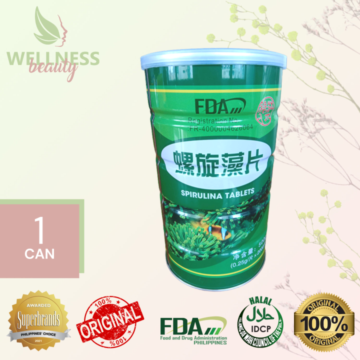 Spirulina Tablets (2000 Tablets) (1 Can) FDA Approved Lazada PH
