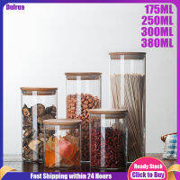 Dulrua Clear Glass Jar Sealed Canister Food Storage Container for Loose Tea Coffee Bean Sugar Salt