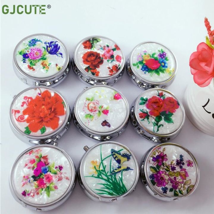 yf-1pc-metal-pill-box-with-mirror-weekly-travel-medicine-holder-tablet-storage-case-flower-print-organizer-for-business