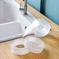 1 Roll PVC Waterproof Transparent Tape Bathroom Gap Strip Toilet Corner Line Seal Strip Sticker Ceramic Sticker Kitchen Tools