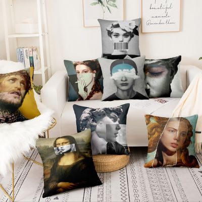 【CW】✱  Abstract Figures Poster Printed Pillowcase England Cushion Pillows Almofadas Decorativas Para