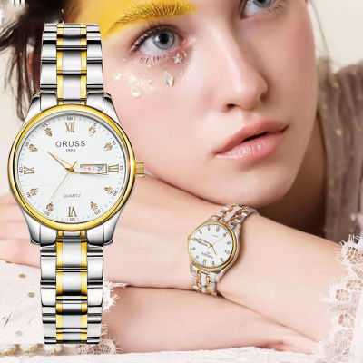 ORUSS ปฏิทินนาฬิกาผู้หญิงเรืองแสงกันน้ำเกาหลีไม่ใช่นาฬิกาข้อมือกลไกของขวัญสำหรับแฟนสาว