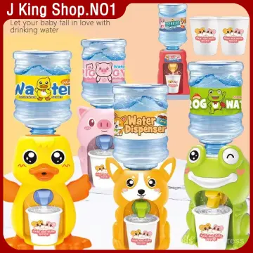 250ml Mini Water Dispenser For Children Kids Gift Cute Water Juice Milk  Drinking Fountain Simulation Cartoon Pig Kitchen Toy