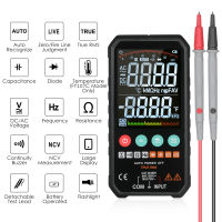 【HOT】 vkysdo Super Palm ขนาด3.3นิ้ว LCD มัลติมิเตอร์แบบดิจิตอล6000นับ True RMS Meter ความแม่นยำสูงสมาร์ทวัด Ac/dc ความต้านทานแรงดันไฟฟ้าความถี่ต่อเนื่องไดโอด NCV ทดสอบและวัดอุณหภูมิ