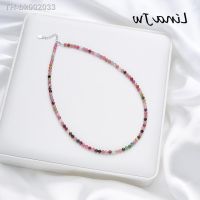 ❦✟ 4mm Natural Stone Tourmaline Handwork Necklace for Women Gift Wedding Party Jewelry 925 Sterling Silver Amethyst Choker