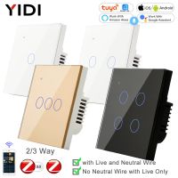 Alexa 2 3 Way Tuya ZigBee Smart Life EU UK Wall Light Power Switch Touch Switches 110V 220V Wireless Remote Home 1 2 3 4 Gang Power Points  Switches S