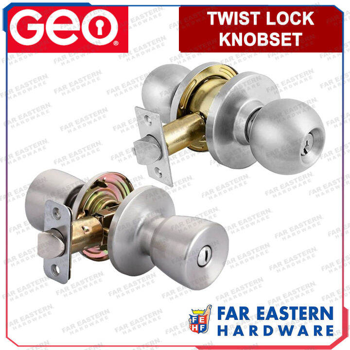 GEO Entrance Privacy Doorknob Twist Lock Lockset Tubular Door Knob