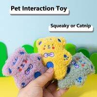 Kawaii Catnip Cat Toys Funny Plush Cat Toys Mini Teeth Grinding Toys Interaction Puppy Chewing Bear Squeak Toys Pet Accessories