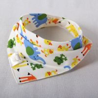 、‘】【= Baby Eating Baby Saliva Towel Children Concealed Buckle Double Printed Cotton Triangle Scarf Bib Bib Custom Wholesale