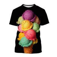 Summer New Gourmet Ice Cream 3d Printing Mens Womens Childrens T-shirt Casual Street Style Breathable Light Sports Top