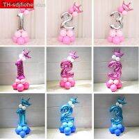 【hot】❀☜  Foil Balloons Numbers for Kids Happy Birthday Balloon 1st Decorações Baby Shower Oh Boy Girl 1 2 3 4 5 6