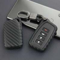 คาร์บอนไฟเบอร์รถยนต์ Key FOB ครอบคลุมกรณีสำหรับเล็กซัสโซ่แหวนพวงกุญแจอุปกรณ์เสริม