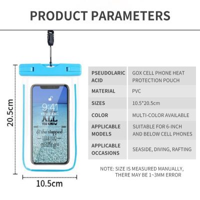 Casing ponsel pandangan penuh tahan air berpendar transparan tas kering kantong renang untuk iPhone 11 Pro Max 6.5 inci casing ponsel