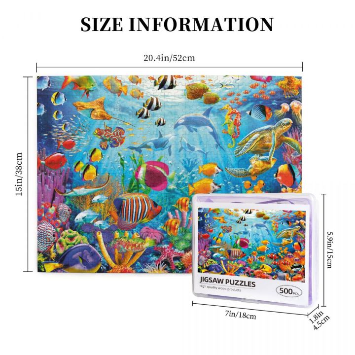 art-of-play-reef-rush-hour-wooden-jigsaw-puzzle-500-pieces-educational-toy-painting-art-decor-decompression-toys-500pcs