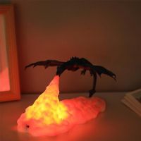 3D Printed Fire Breathing Dragon Shape Lamp Night Light For Children Room Bedroom Animal Decoration Rechargeable Mood Soft Light