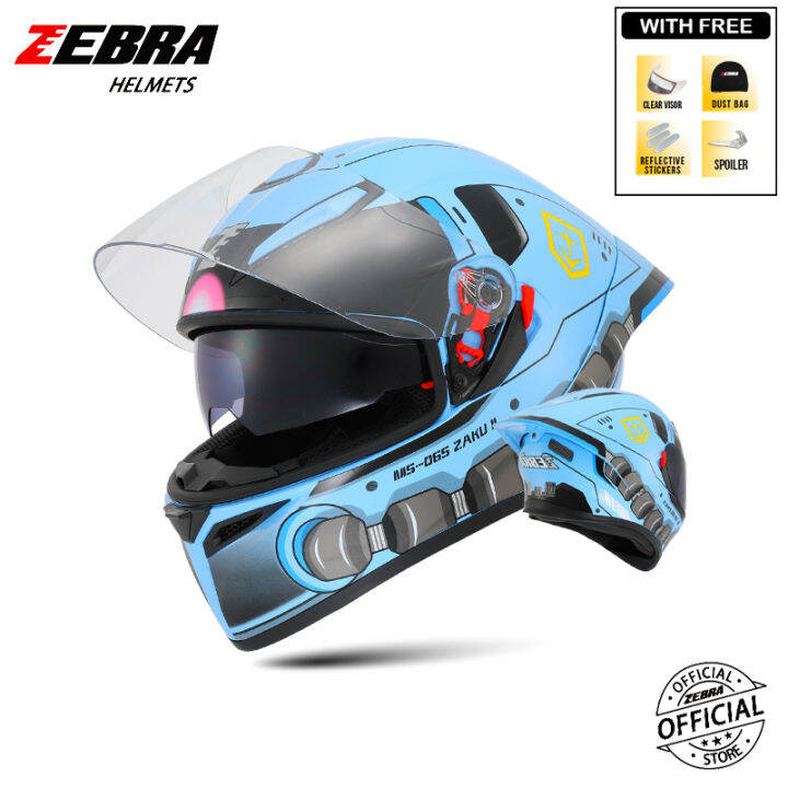（free visor）Zebra Helmet Original Motorcycle Full Face Helmet With Dual