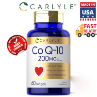 Carlyle CoQ10 200mg 60 Softgels with Black Pepper Enhanced Absorption