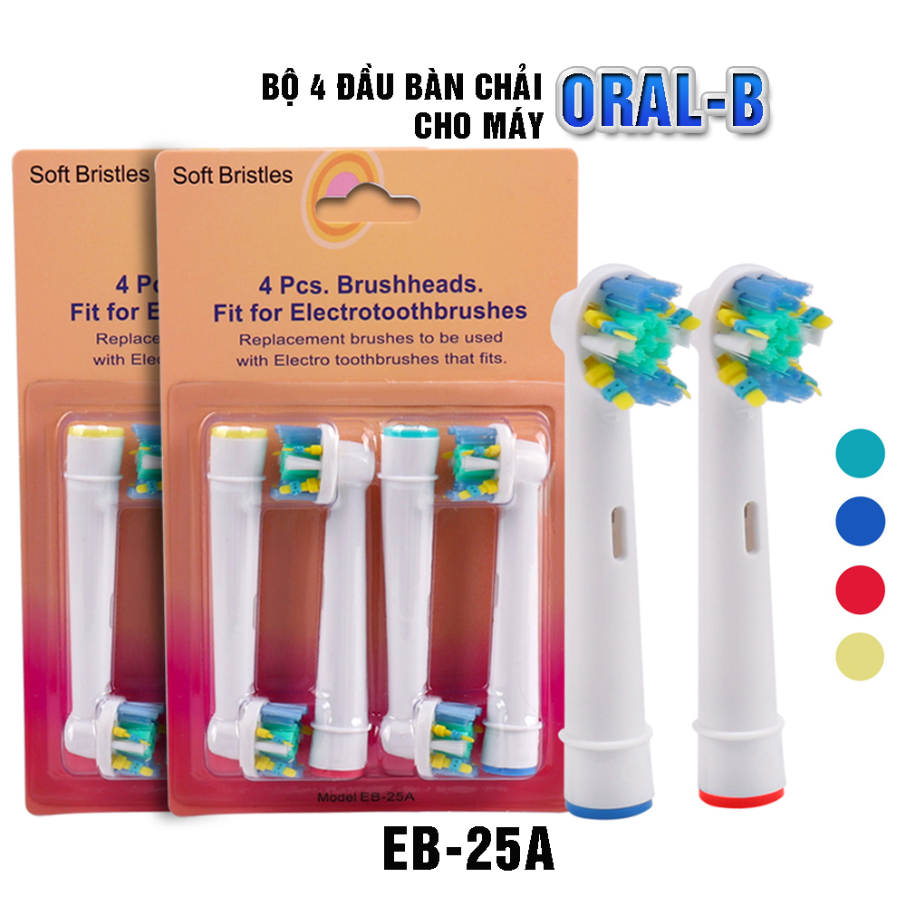 Cho máy Oral-B EB-25A FlossAction Bộ 4 đầu bàn chải đánh răng điện- Đánh tan mảng bám Minh House