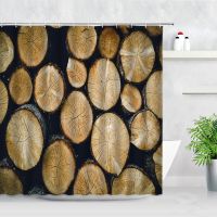 【LZ】 Retro Trees Wood Grain Shower Curtain Old Wooden Board Personality Home Decor Waterproof Fabric Bathroom Curtains With Hooks Set