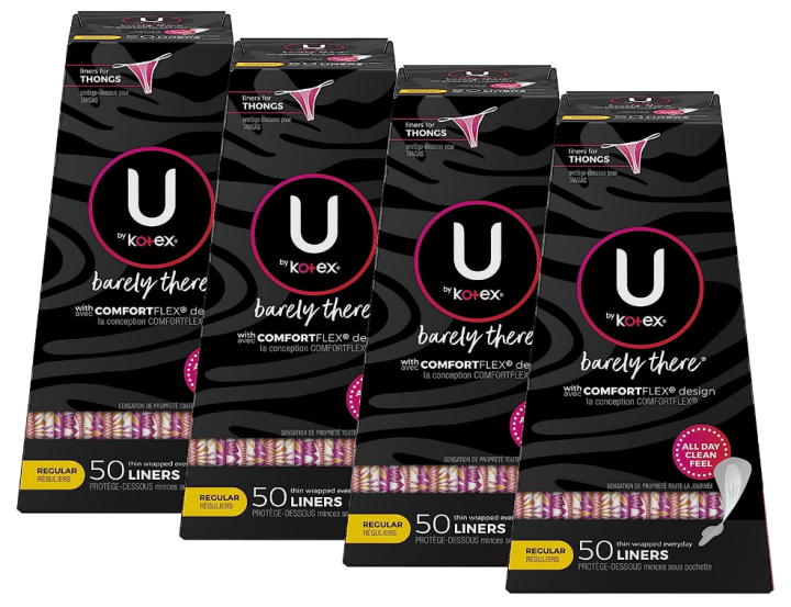 Kotex Barely There Thong Liners 50 Count (Pack of 4)