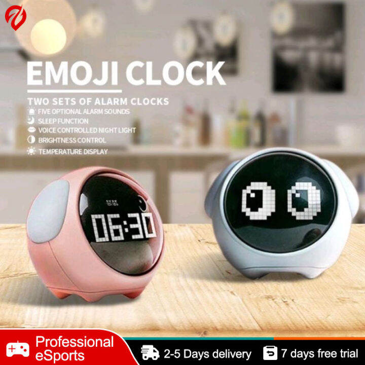 Xiaomi Youpin Emoji Alarm Clock Cute Pixel Multifunction Led Voice