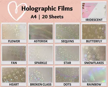 20 Sheets Glitter Holographic Sticker Paper A4 Size Rainbow Laminating Film  H