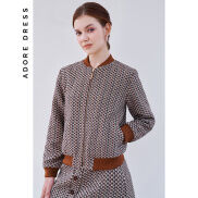 Bomber cổ tim tech lóng to phối bo cam đất 2BO1007 ADOREDRESS